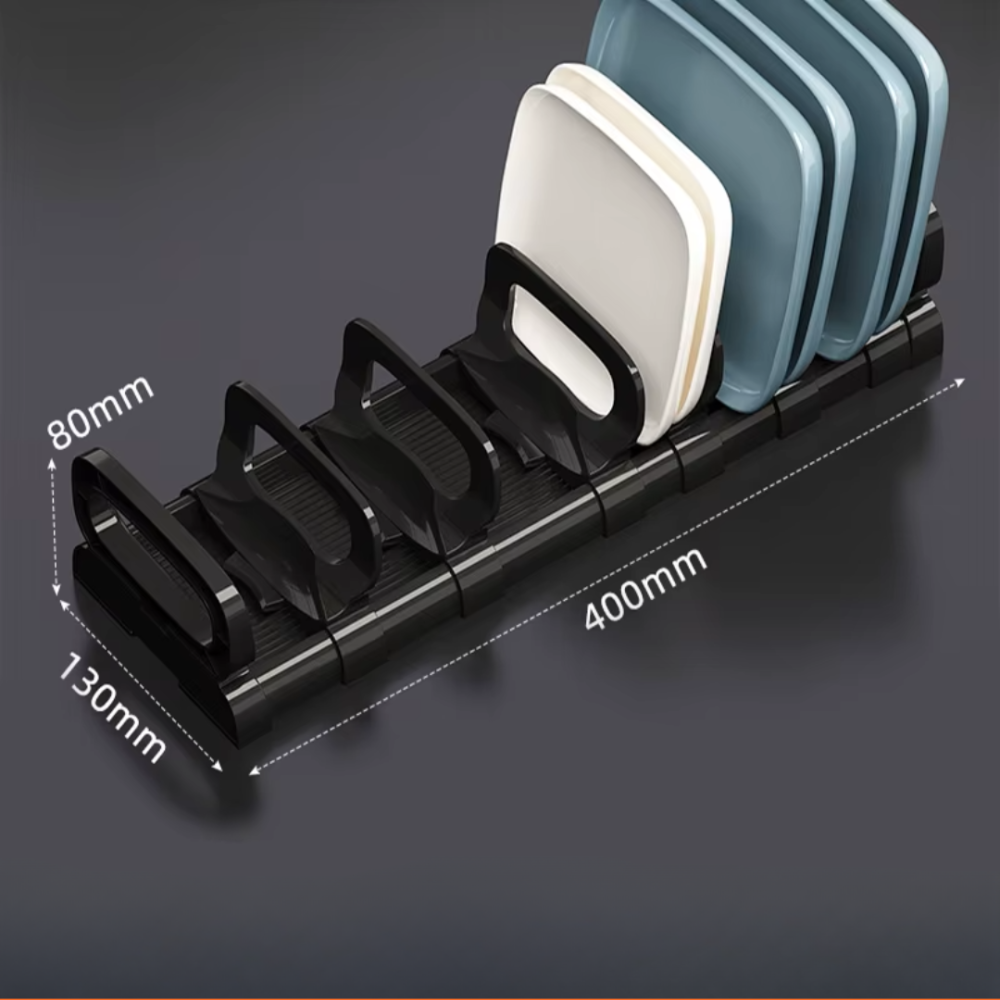 Подставка для тарелок, сушилка для посуды на 8 тарелок, кухонный органайзер, 40×13×8см, черный Каменец-Подольский - изображение 5