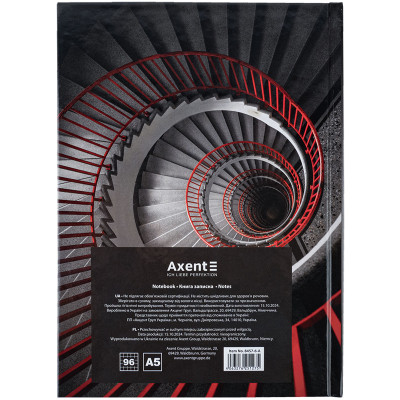 Книга записная Axent R&B Ladder А5, 96 листов, клетка, твердая обложка (8457-6-A) Винница - изображение 5