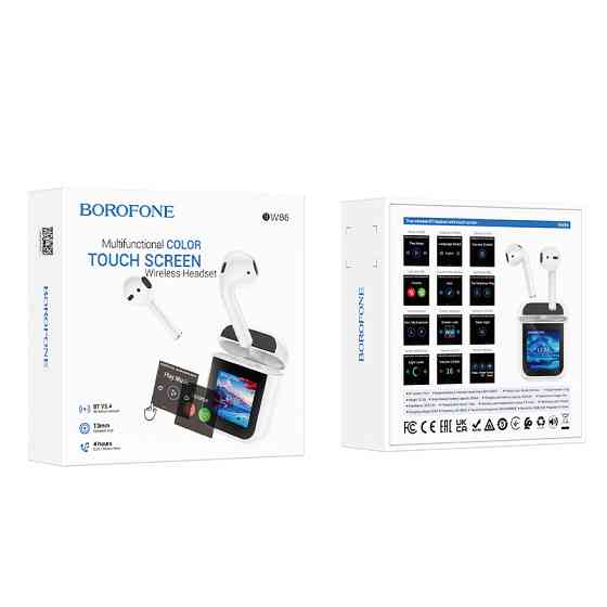 Беспроводные наушники BOROFONE BW86 Brocade true wireless BT headset with touch screen White Одесса