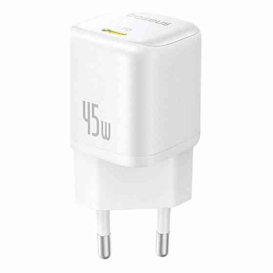 Мережевий зарядний пристрій Baseus PicoGo GaN Fast Charger 1C 45W EU Moon White Одеса