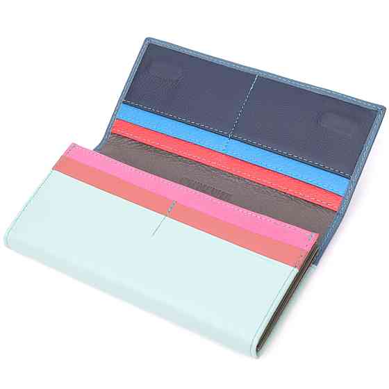 Цікавий жіночий гаманець з натуральної шкіри ST Leather 22525 Різнокольоровий Київ