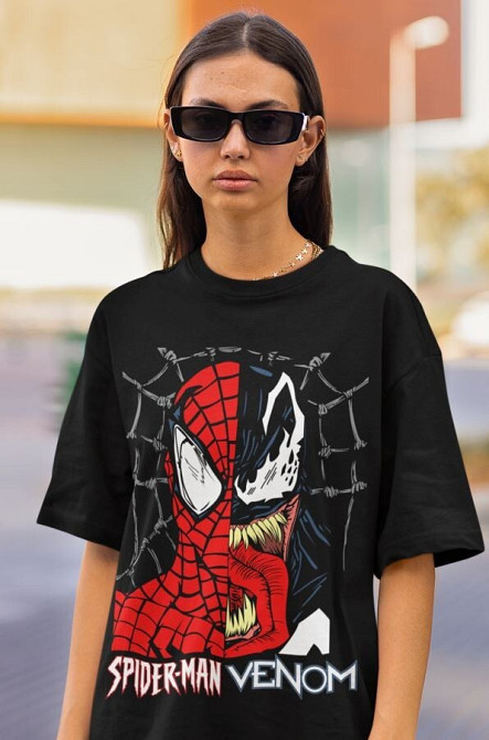 Футболка для мальчика аниме Суперхеро Ловер Ретро Фамилй оверсайз (рост от 165 до 180 ) Черний AnimeJ1152m Днепр - изображение 3