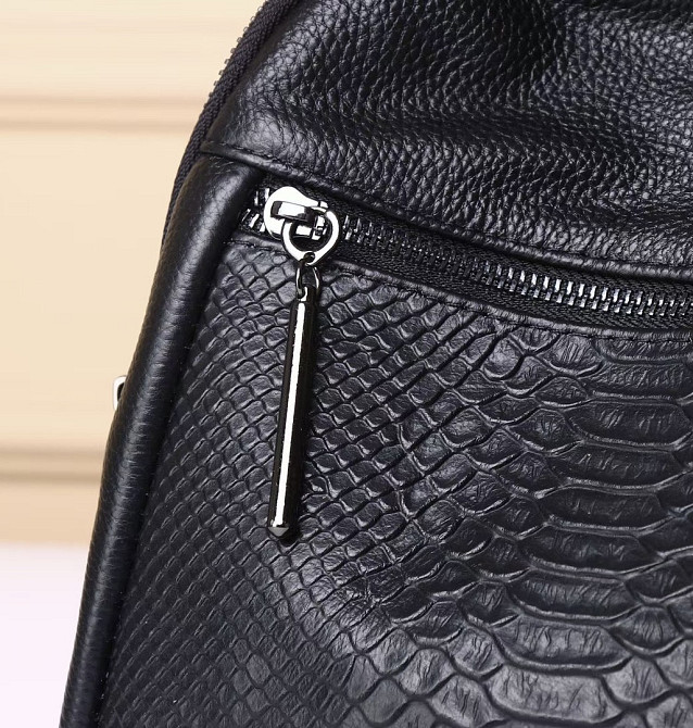 Рюкзак женский из натуральной кожи. Черный рюкзак городской кожаный TidinBag Киев - изображение 7