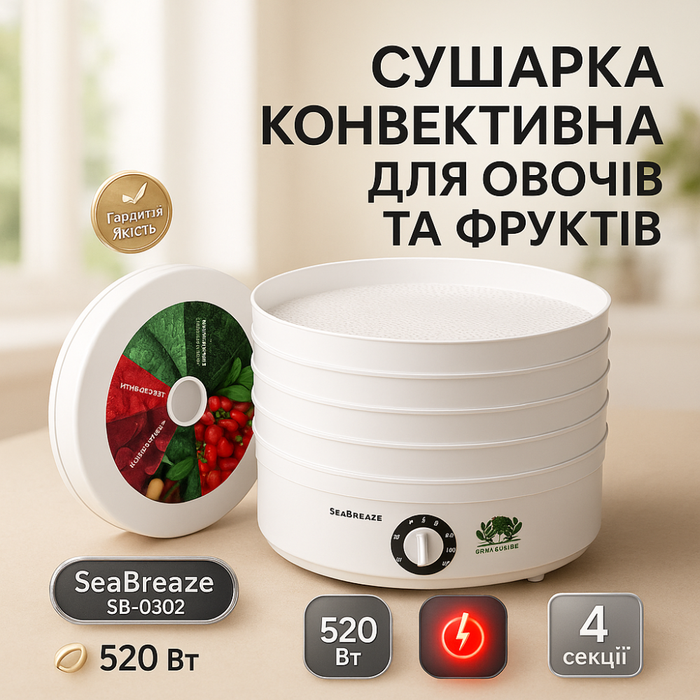 Сушилка для сезонных овощей и фруктов SeaBreaze, Сушилка продуктов электрическая, Сушилки для мяса JP-30 Львов - изображение 11