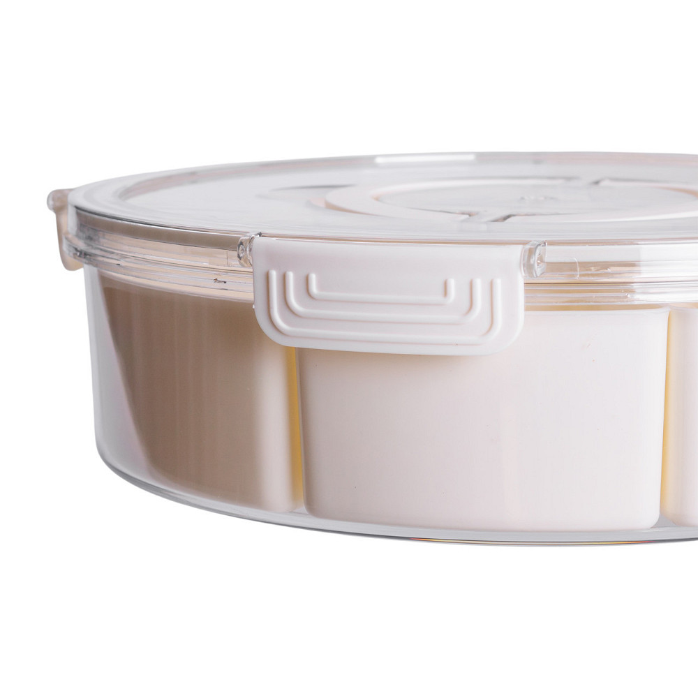 Бежевий контейнер для їжі з 9 відсіками Ø29 см Київ - фото 4