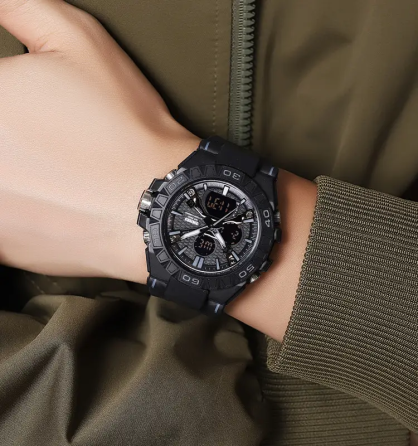 Часы мужские наручные спортивные Skmei 2221 с двойным дисплеем и подсветкой (Черный) Киев