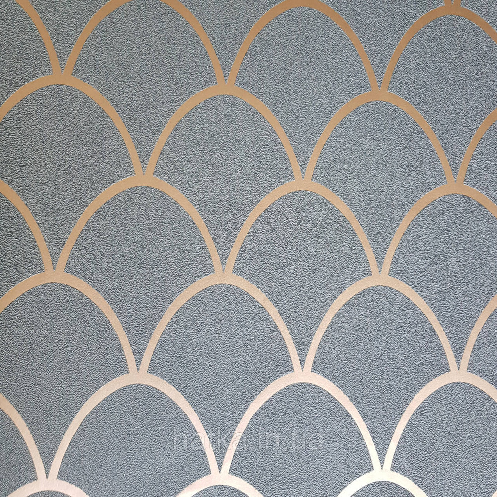 Шпалери вінілові на флізелін Marburg New Spirit Schoner Wohnen геометрія напівкола смуги золотом на чорному Київ - фото 1