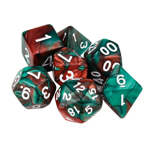 Кости игральные многогранные 7шт, 4-20 граней, дайсы, пластик Винница - изображение 3