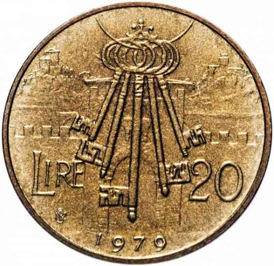 Монета 20 літрів. 1979 рік, Сан-Маріно.UNC Полтава