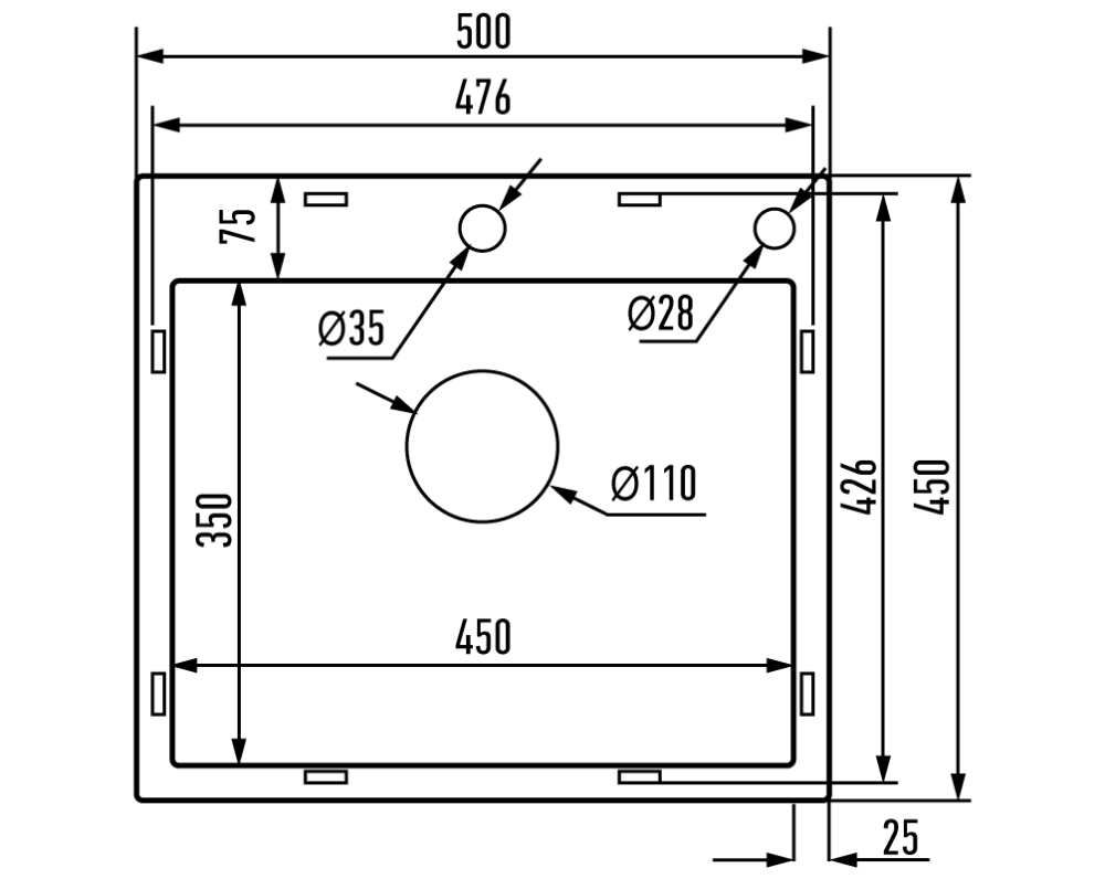 Мийка з нержавіючої сталі Mixxus MH5045 Decor Graphite (3.0/0.8) колір графіт (MI8310) Київ - фото 3