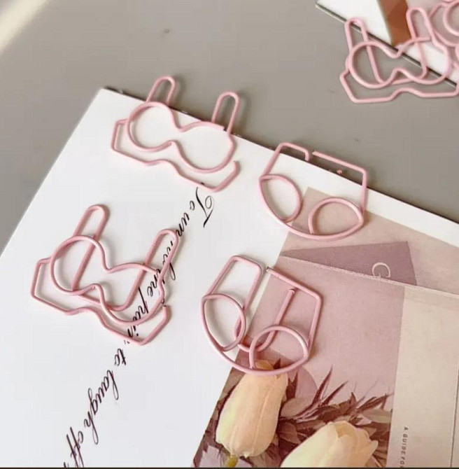 10 шт. Бюстгальтеры, креативные розовые скобы для бумаги. Киев - изображение 4