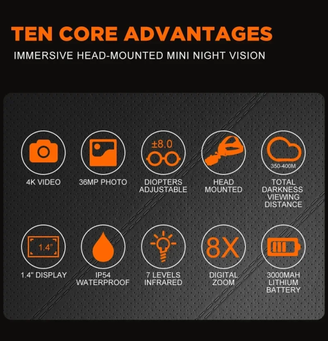 Монокуляр ночного видения NV8260 4K 1080P HD 8-кратным цифровым зумом Винница - изображение 11