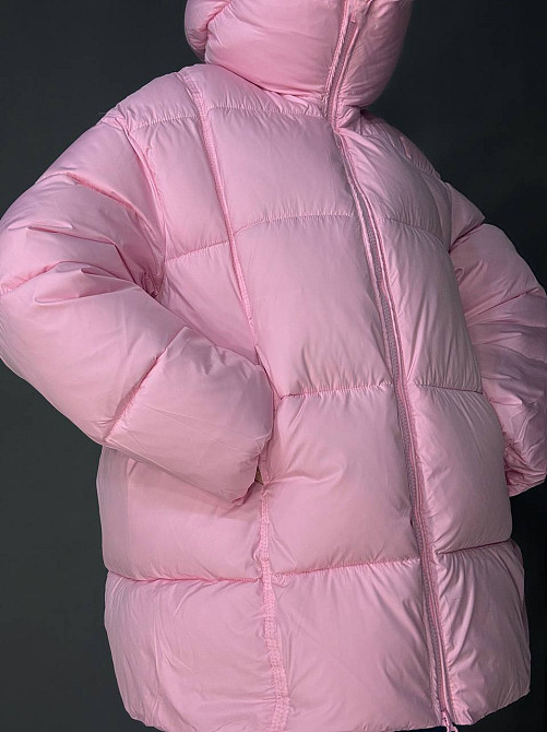 Куртка женская Lady Yep 10036 парка пуфер оверсайз с капюшоном розовая, розовый, 42 Киев - изображение 14