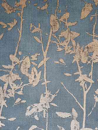 Ообої вінілові на флізеліні Decoprint Moments 0.53х10 листя гілки золоті на бірюзовому тлі Київ