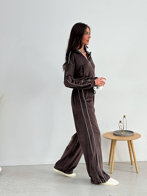 Велюровый костюм женский спортивный Шоколадный 42/46 Харьков - изображение 4