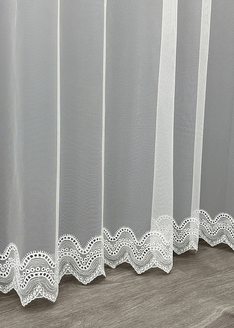 Тюль VR-Textil 1827т Грек-сітка з вишивкою та люрексом колір Молочний 400х270 см (42-1082) Київ - фото 6