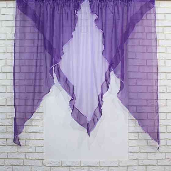 Кухонная занавеска VR-Textil № 029к фиолетовый с сиреневым 280х170 см (50-538) Киев