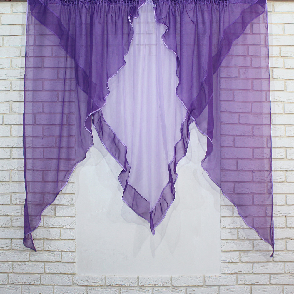 Кухонная занавеска VR-Textil № 029к фиолетовый с сиреневым 280х170 см (50-538) Киев - изображение 6