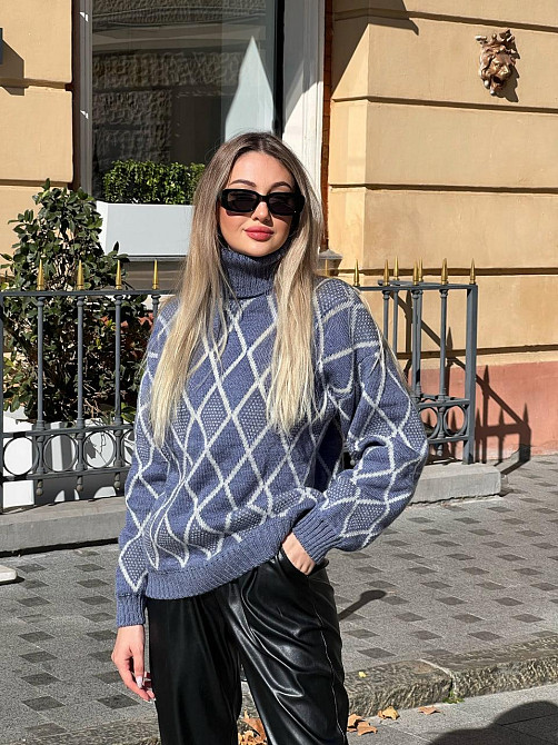 Жіночий стильний в'язаний светр графічний принт. 42-52р. Київ - фото 10