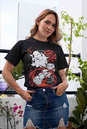 Футболка аниме Стальной алхимик оверсайз (S/M/L) Черний AnimeJ0235 Днепр