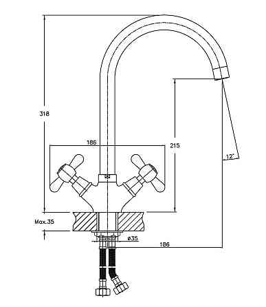 Змішувач для кухні Haiba Dominox 275   ( HB0091 ) 22547 Харків