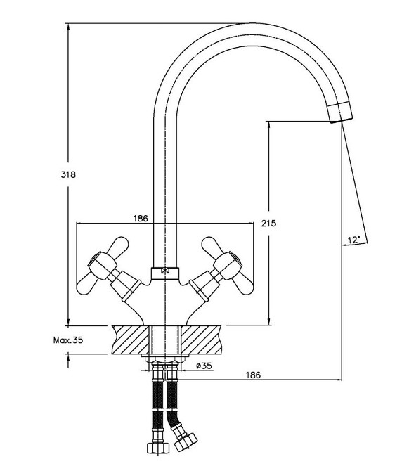 Змішувач для кухні Haiba Dominox 275   ( HB0091 ) 22547 Харків - фото 3