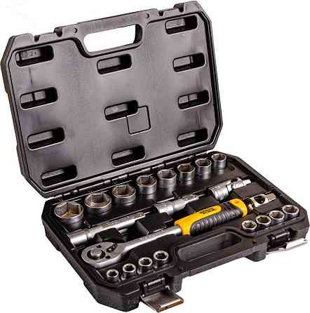 Набор насадок торцевых MASTERTOOL CrV 1/2" 10-32 мм трещотка 72Т 21 шт кейс 78-4021 Рівне