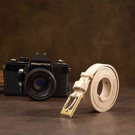 Тонкий кожаный ремень для женщин (GRANDE PELLE) Киев