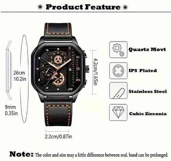 Стильные Мужские повседневные Часы с Календарем. Киев