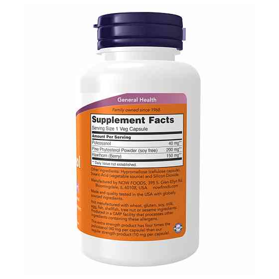 Поликозанол Now Foods Policosanol 40mg Plus 90 vcaps Киев