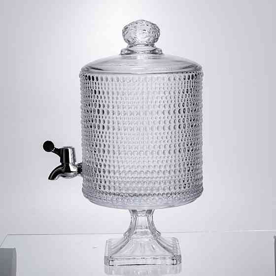 Лимонадниця з краном на підставці скляна 4.5 л лимонадник 39 см прозорий HP-19-3045-9 Київ