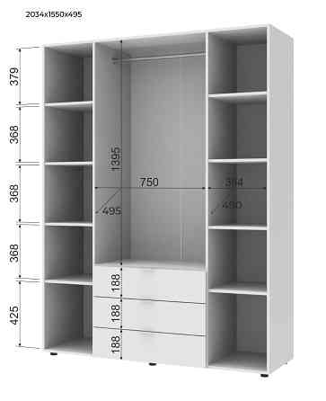 Комплект шкафов для одежды Doros Гелар (2 шт.) 232,5х49,5х203,4 см Графит (DRS-011119) Львов