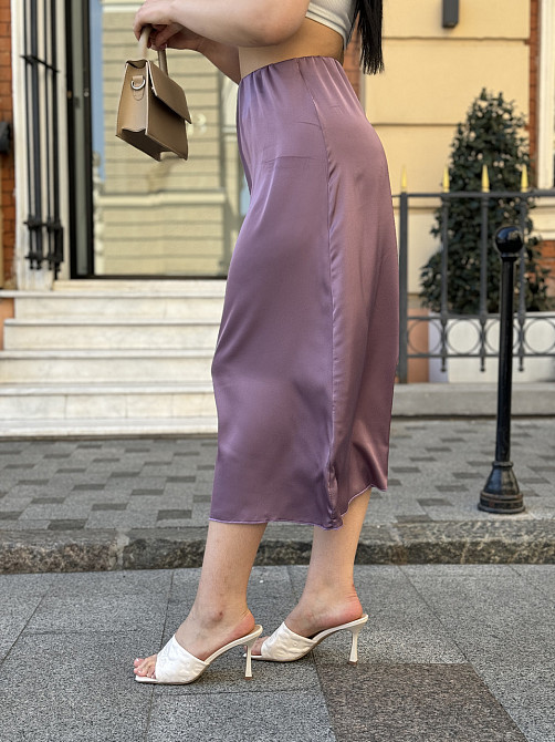 Жіноча шовкова спідниця Silk 46-48, Ліловий дим Київ - фото 2