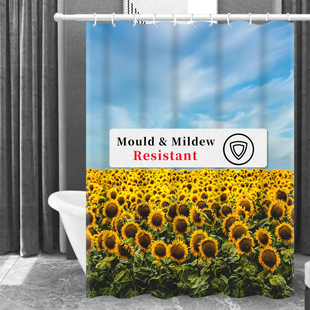 Шторка для ванны из полиэстера водонепроницаемая Bathlux 180x180 см с кольцами, занавеска для ванной комнаты Каменец-Подольский - изображение 5