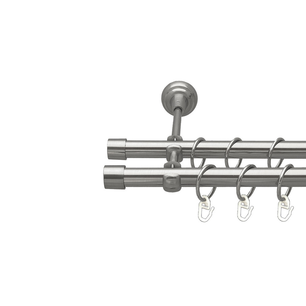 Карниз Orvit Заглушка металевий дворядний відкритий Нержавіюча Сталь 19\19 мм 200 см (00-00016063) Львов - изображение 1