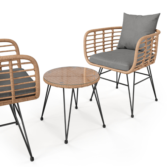 Набір садових меблів Di Volio Savio бежевий/темно-сірий Київ