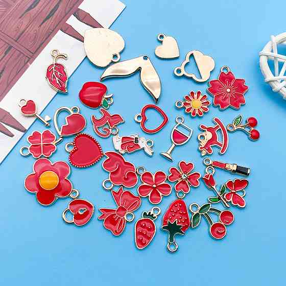 Набір червоних металевих шармів 100 шт Київ