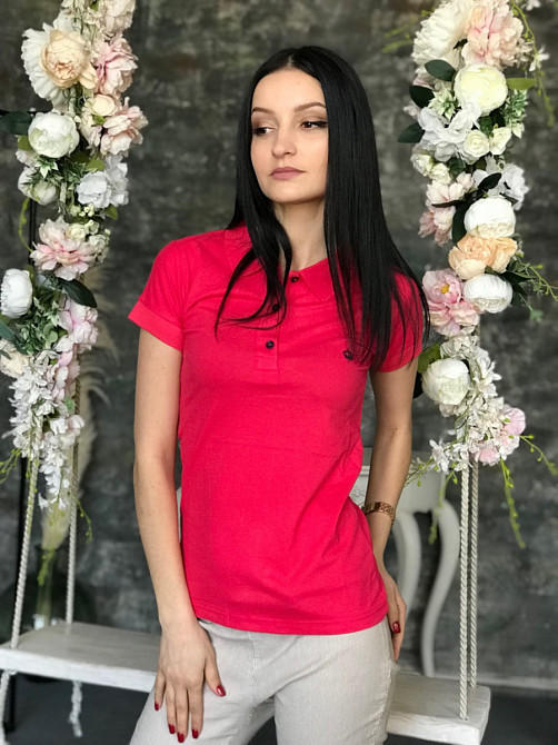Жіноча футболка поло 42 кораловий Київ - фото 1