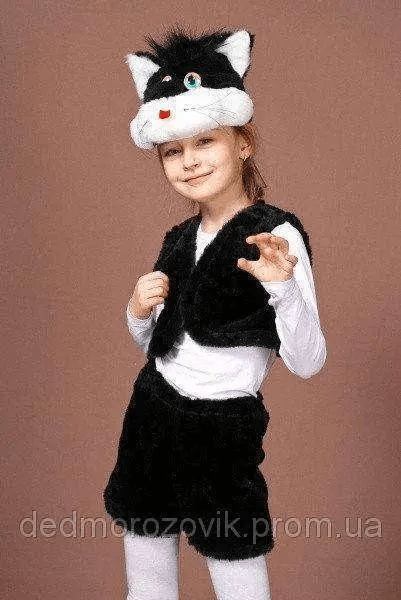 КІТ ЧОРНИЙ. Костюм дитячий карнавальний хутряний Київ - фото 1