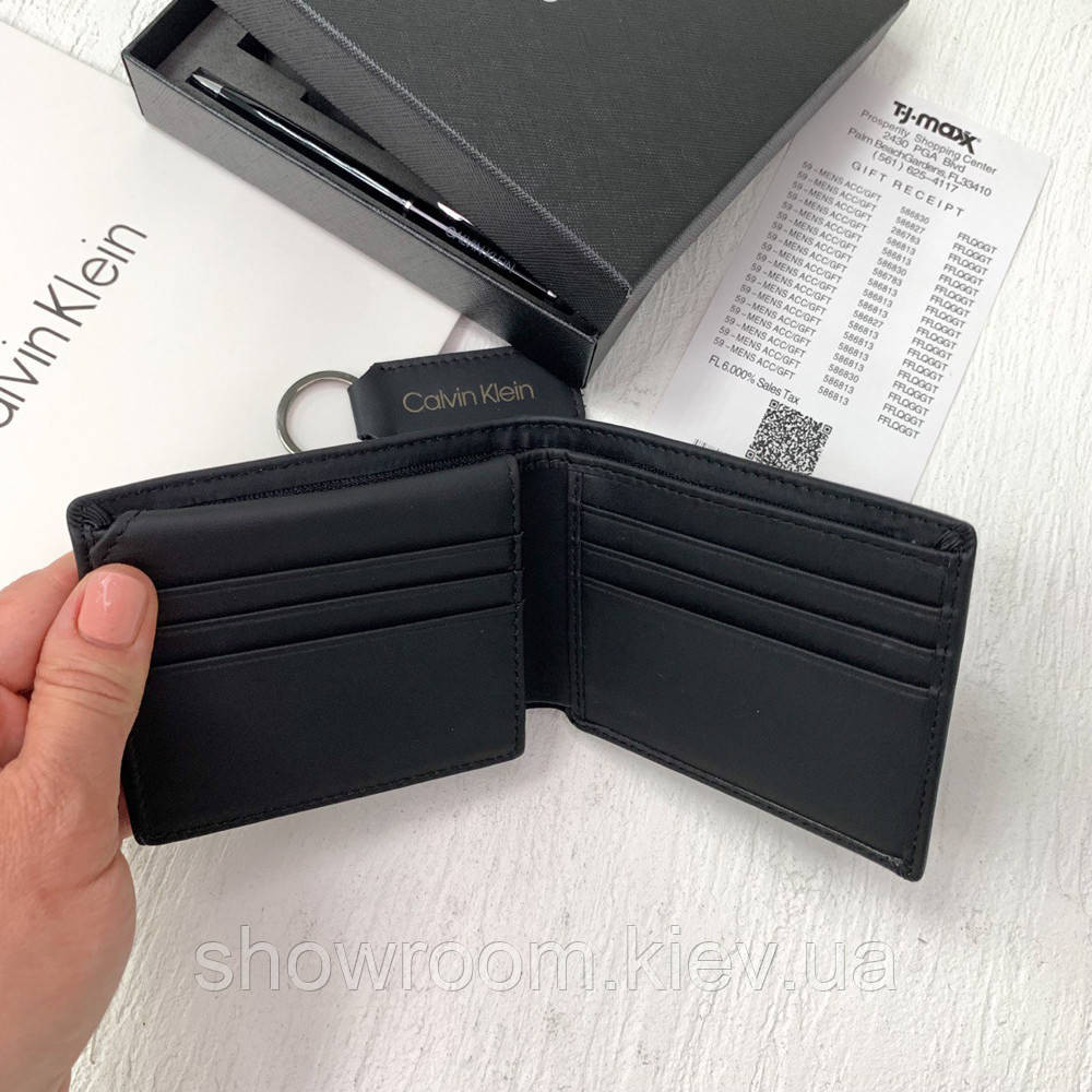 Мужской комплект Calvin Klein: кожаное портмоне + брелок в подарочной коробке (8877-3) Киев - изображение 6