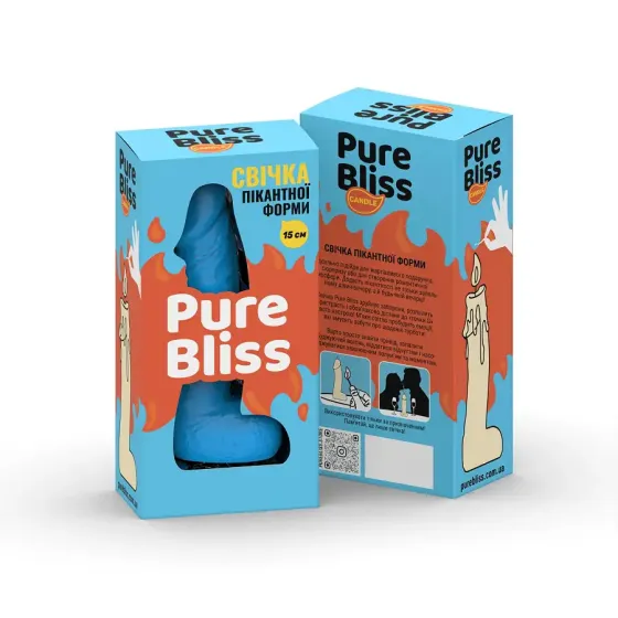 Свічка у вигляді члена Pure Bliss MINI Blue 15 см Львів
