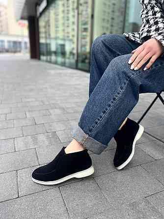 Лоферы женские GREMMY черные из натуральной замши с белой подошвой размер 36-41 (207/1) 41 Коломыя