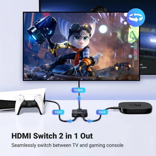 Спліттер 2 в 1 HDMI 2.0 Ugreen CM217 Луцьк - фото 3