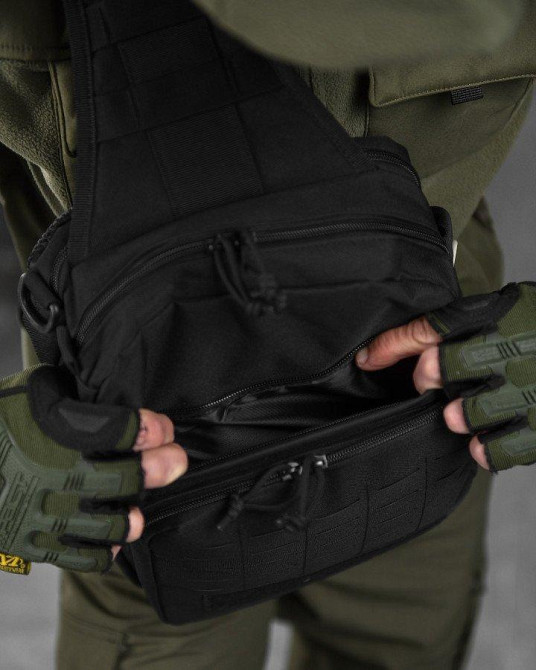 Сумка-слінг тактична з однією лямкою SILVER KNIGHT 8 л black ВТ6396 Одеса - фото 10