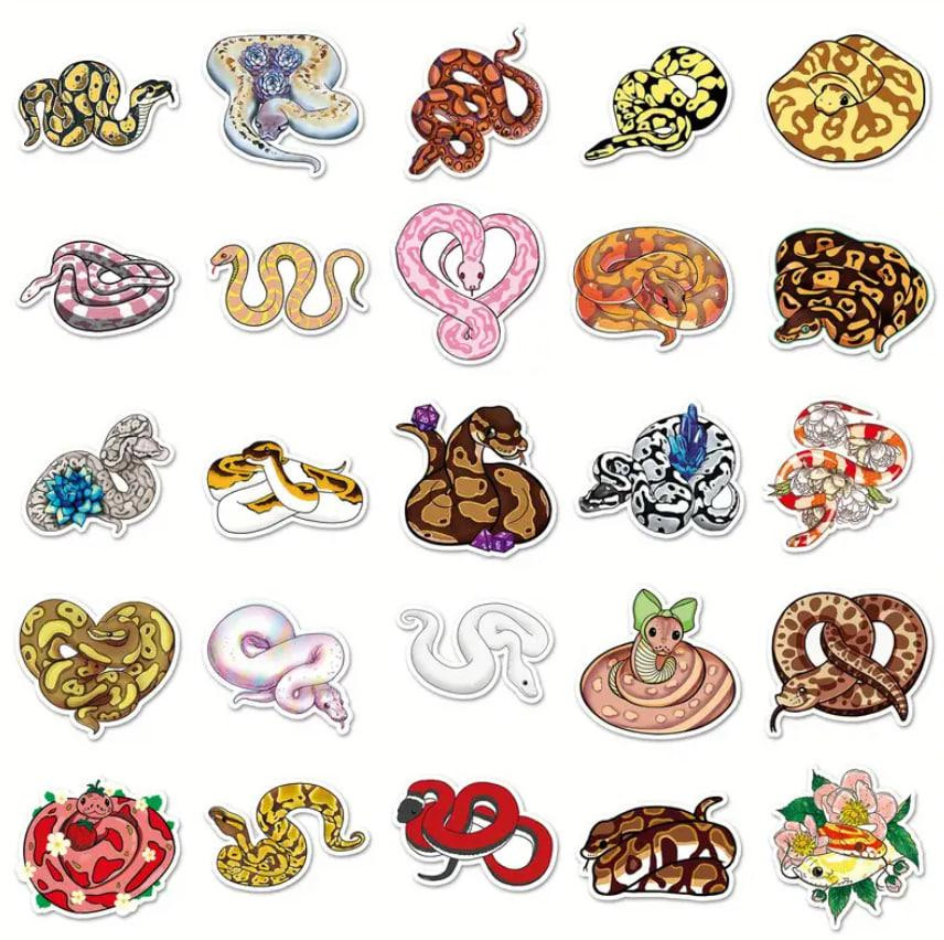 Наклейки стікери змії. Водонепроникні вінілові естетичні наклейки із зміями для пляшки води, комп'ют Київ - фото 1