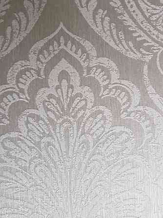 Шпалери текстильні еко 0.53х10.05 Rasch Textil Valentina класика вензелі дамаски сіре на сірому Київ