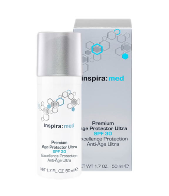 Антивіковий крем SPF 30 Преміум ультралегкий PREMIUM AGE PROTECTOR ULTRA Inspira Med 50 мл Київ - фото 3