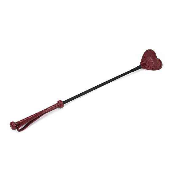 Шльопалка-сердечко Liebe Seele Wine Red Riding Crop with Heart-Shape Tip, натуральна шкіра Sex Aura Київ