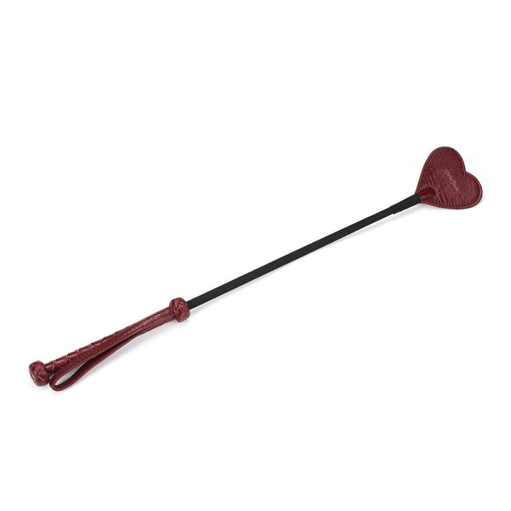 Шльопалка-сердечко Liebe Seele Wine Red Riding Crop with Heart-Shape Tip, натуральна шкіра Sex Aura Київ - фото 1
