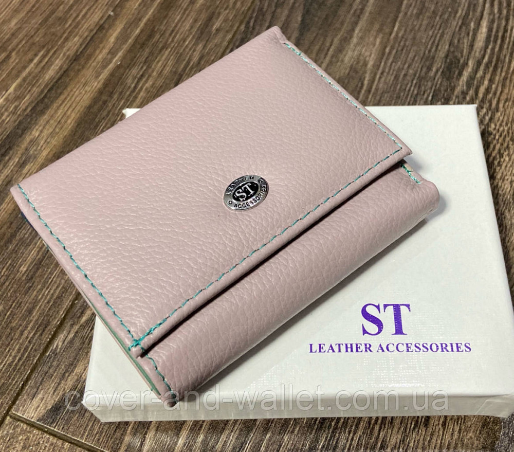 Маленький женский кошелек на магните пудрового цвета ST Leather Киев - изображение 1